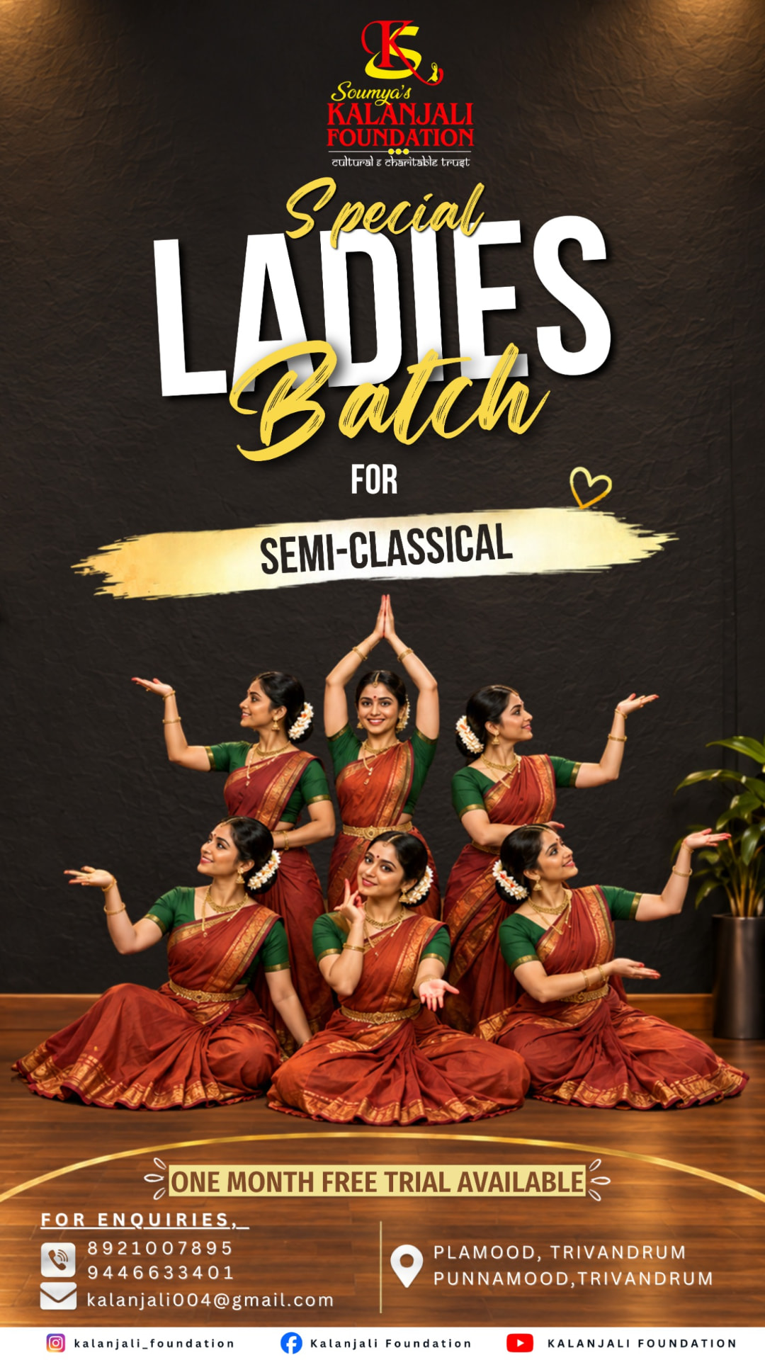 Special ladies batch for semi-classical dance poster